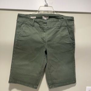 Loft green Bermuda shorts